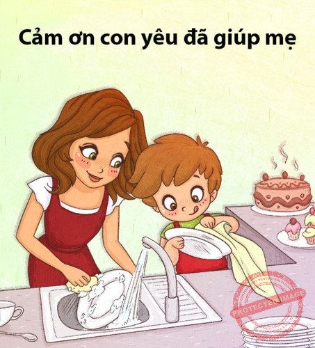 Một lời cảm ơn đơn giản khi con cái giúp bạn làm việc nhà có thể khiến chúng cảm thấy được khích lệ và biết cách quan tâm đến cha mẹ hơn.