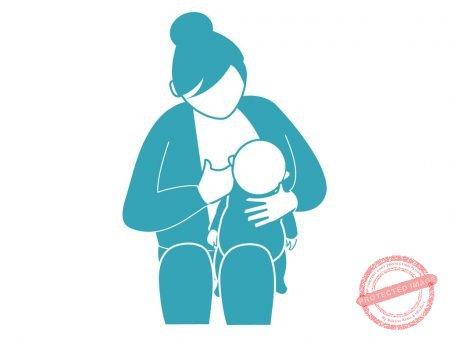 Tư thế cho con bú Koala Nâng đỡ bé khi bé dạng chân ngồi trên đầu gối của bạn ở tư thế thẳng đứng.