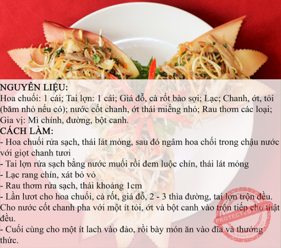 Cách làm nộm hoa chuối. 