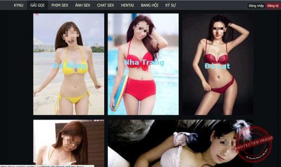 1 trong số các web đen mà Kiều Đại Dũ sử dụng để chào "hàng" tìm kiếm đại gia mua dâm